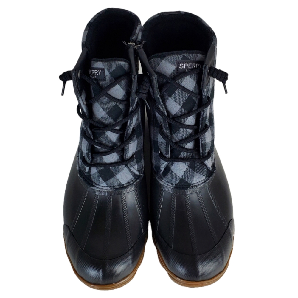 New Sperry syren gulf buffalo check black winter rain snow duck boots outdoor - Picture 10 of 15